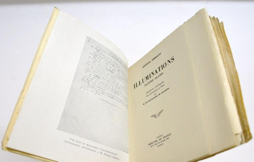 Illuminations - Painted Plates, par Arthur Rimbaud. Édition Critique avec Introduction et Notes par Henry de Bouillane de Lacoste [1949]. 1 des 75 Exemplaires Numérotés sur Vergé.