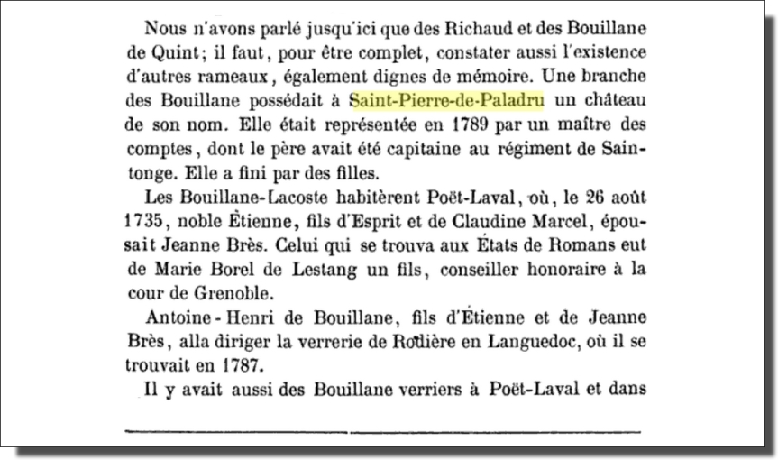 André Lacroix - Bulletin de la société d’archéologie et de statistique de la Drôme, tome 12, 1878, p. 304.