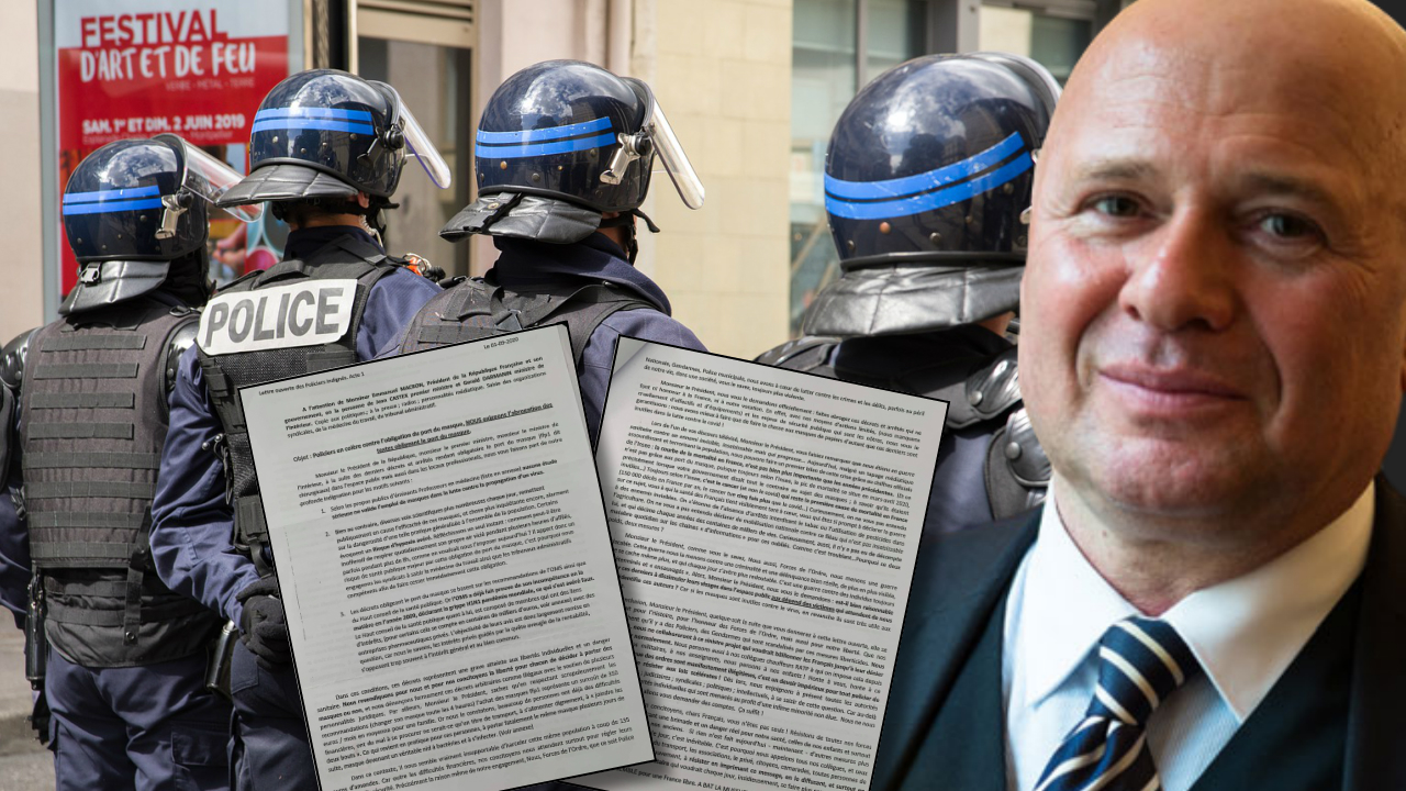 Policiers en colère contre l’obligation du port du masque en France . Carlobrusa01
