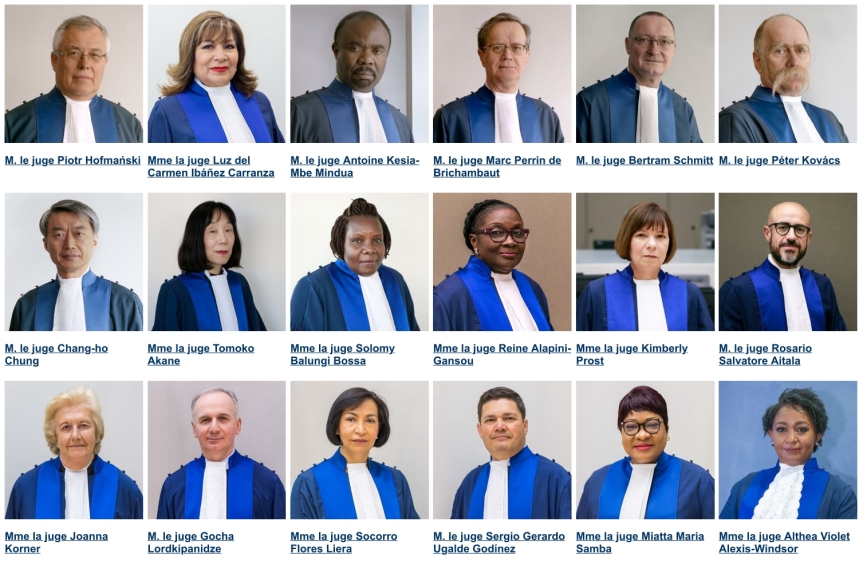 Les juges de la Cour pénale internationale de La Haye